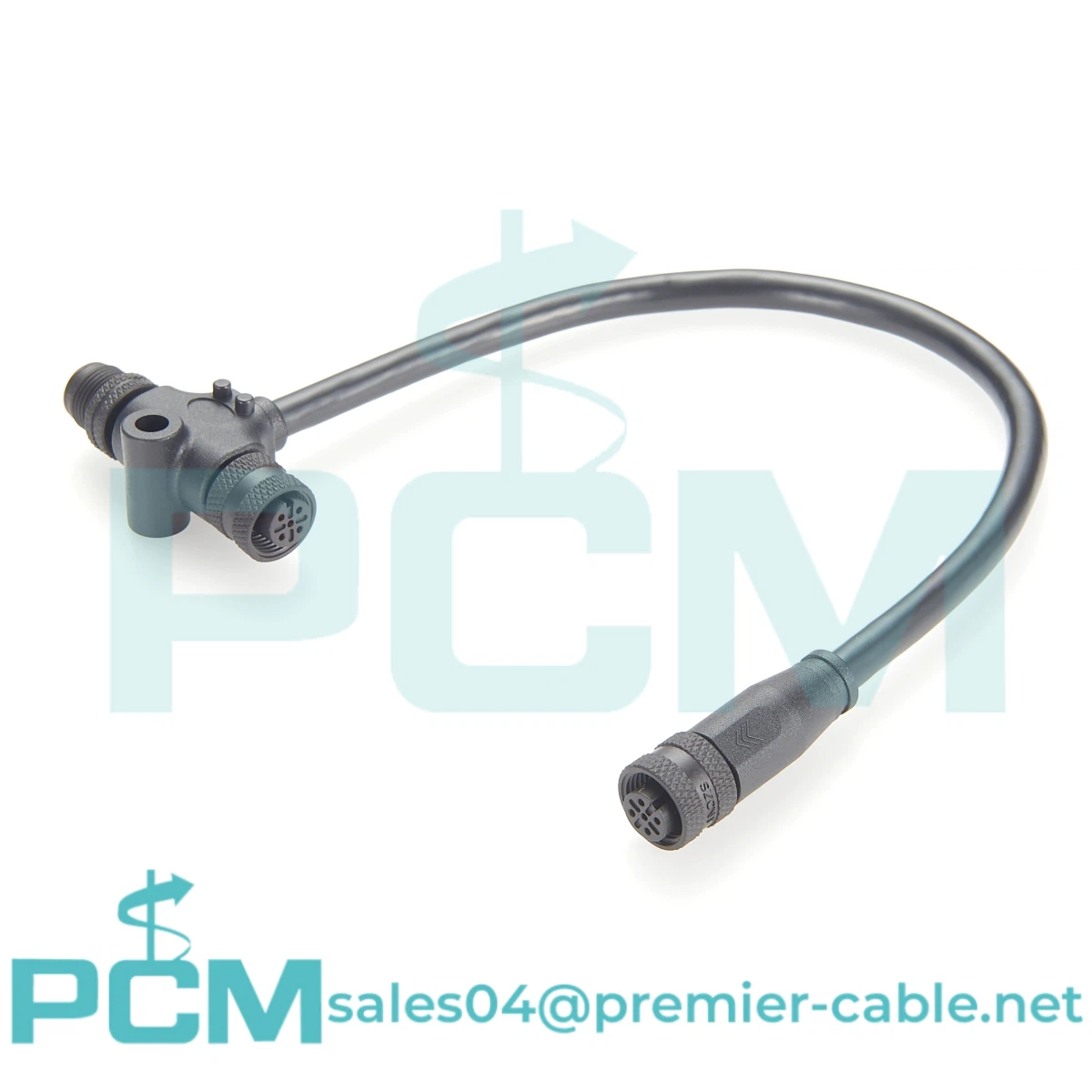 IP67 NMEA 2000 M12 T Type Splitter Thread CAN Bus Connector With Drop Cable