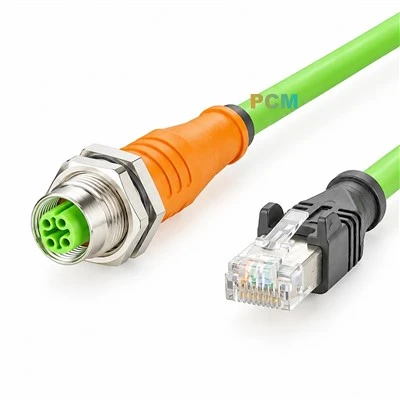 M12 D Κωδικός Θηλυκό σε RJ45 Καλώδιο Ethernet
