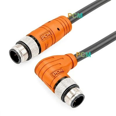 Ορθή γωνία M12 D Κωδικός Αρσενικό σε RJ45 Αρσενικό καλώδιο Ethernet